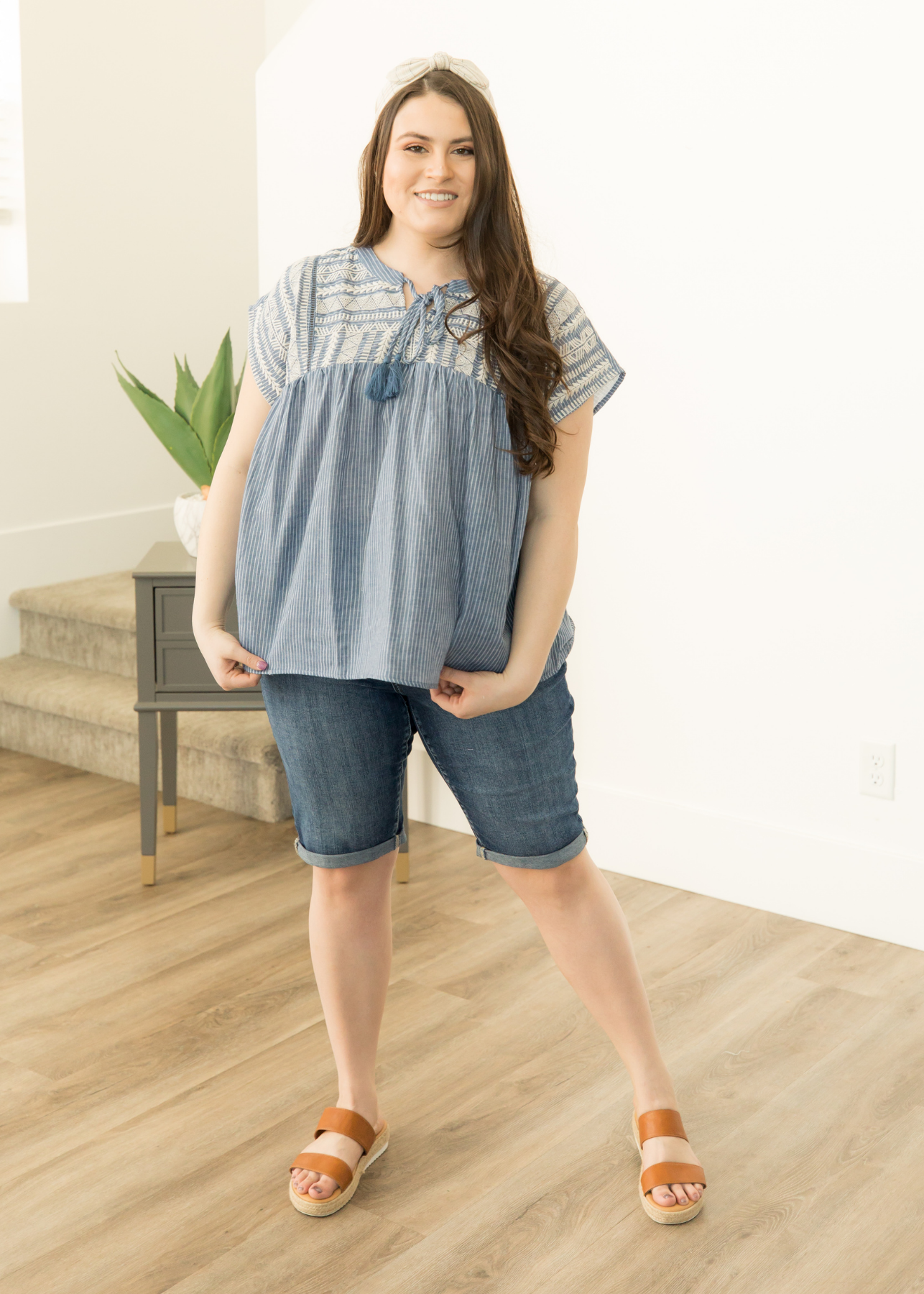 Karly High Rise Bermuda Shorts in Curvy