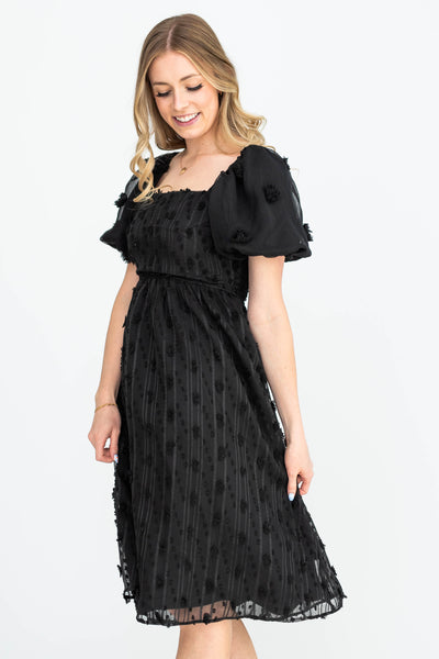 Short sleeve black dress