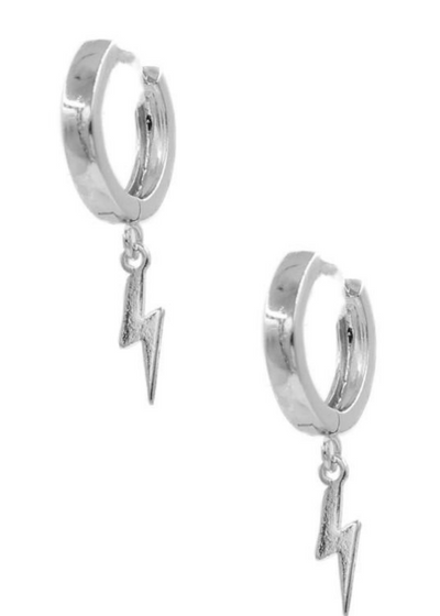 Stella Rhodium Lightning Dangle Earrings