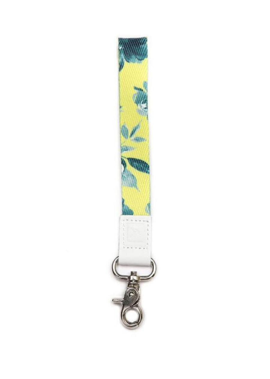 Thread Wallets Yellow Floral Wrist Lanyard