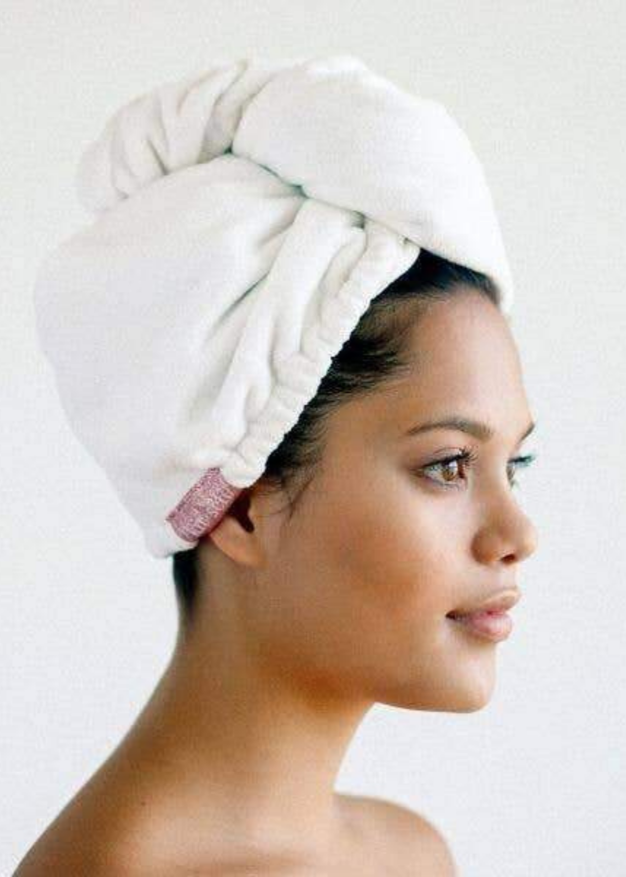 White Microfiber Hair Towel