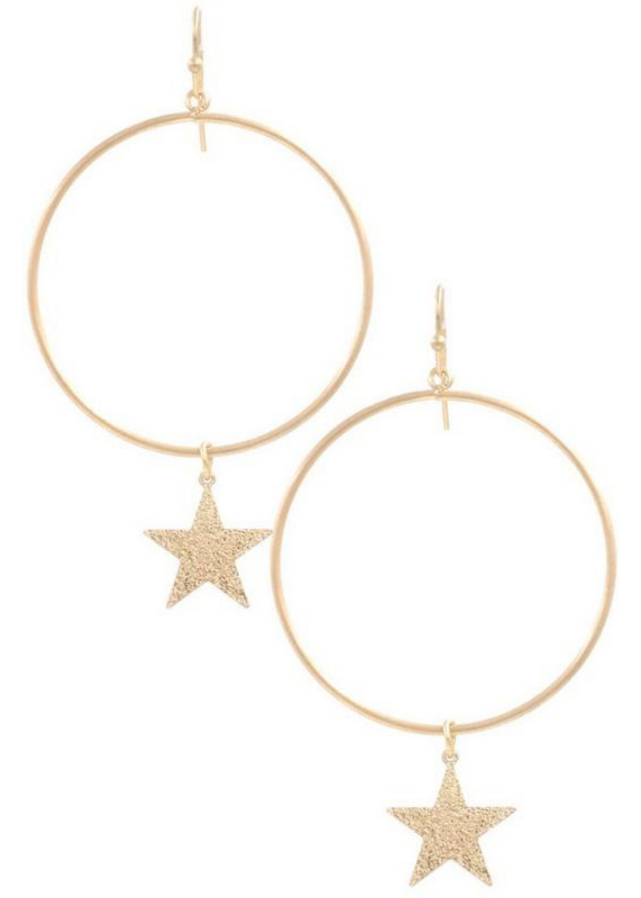 You're A Star Gold Drop Hoop Earrings