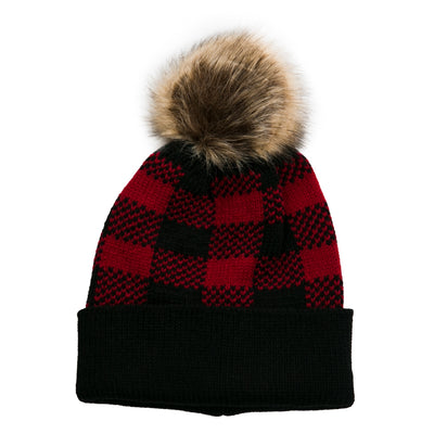 Francie Red Buffalo Plaid Beanie