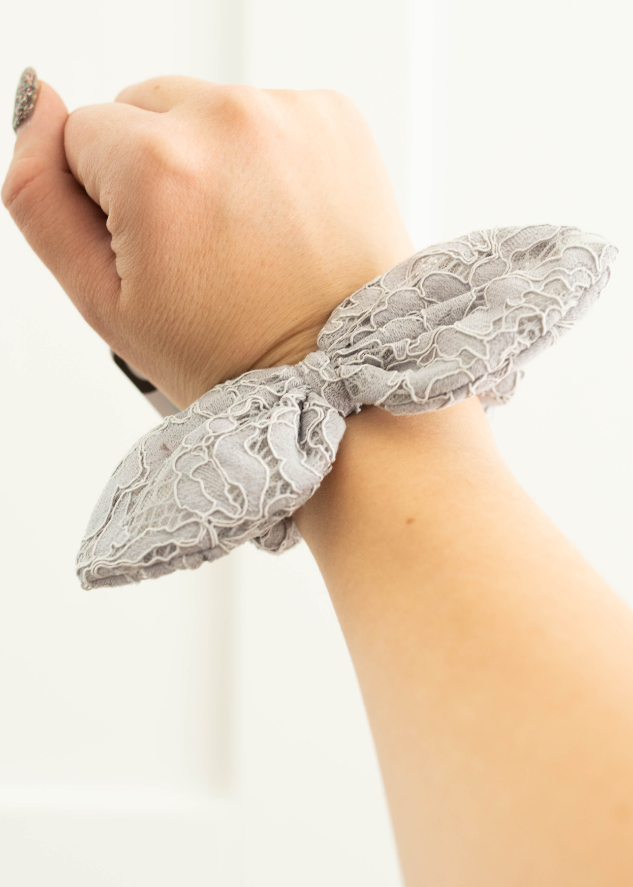 Cassia Grey Lace Scrunchie