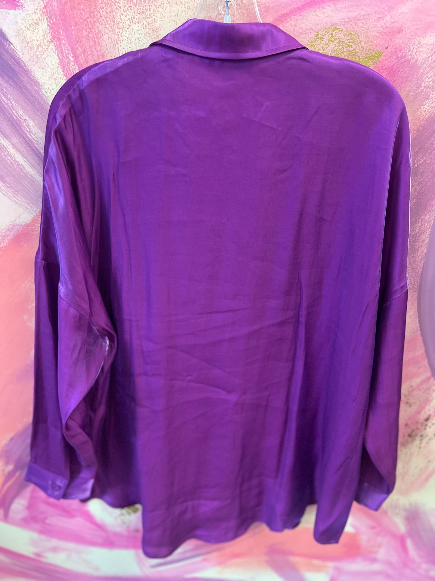 (MEDIUM) Purple Satin Top