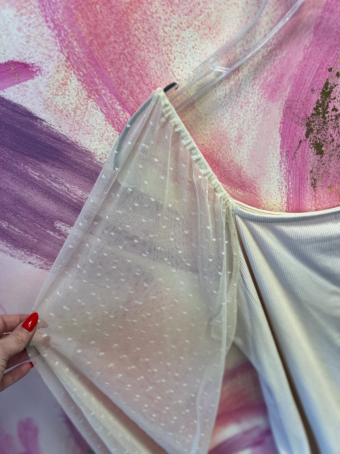 (XL) NWT Sheer Sleeve Top