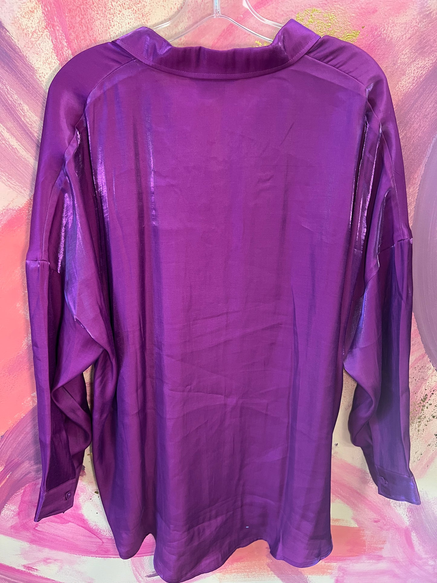 (Medium) Purple Button Down Blouse
