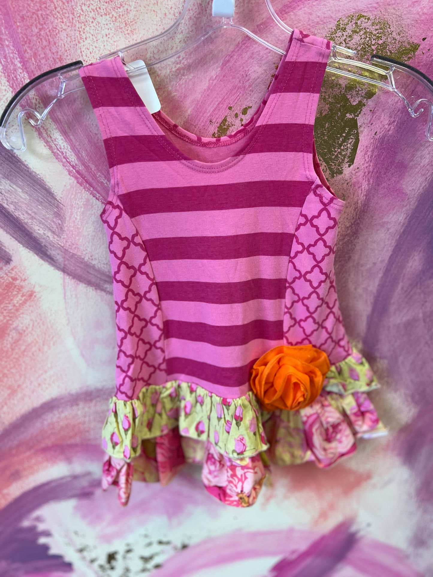 (Size 6) Giggle Moon Pink and Green Set