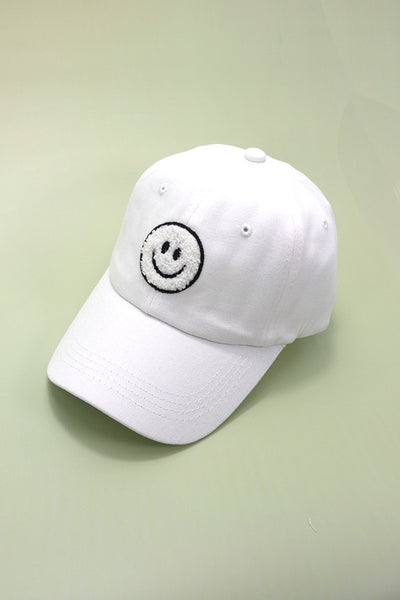 Reece Off White Sherpa Happy Face Hat