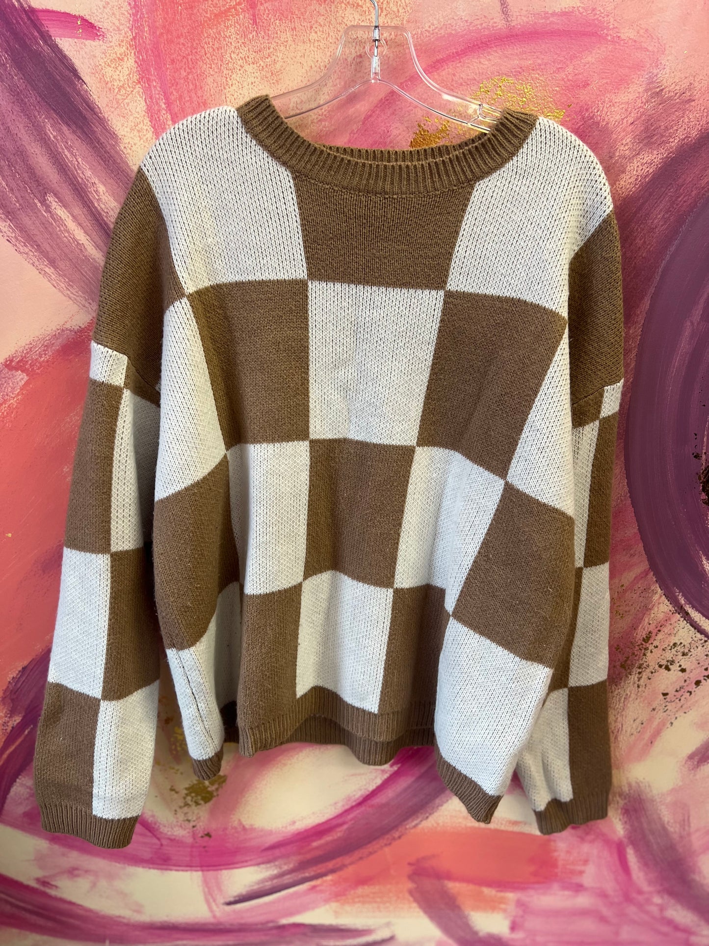 (LARGE) Checkered Sweater