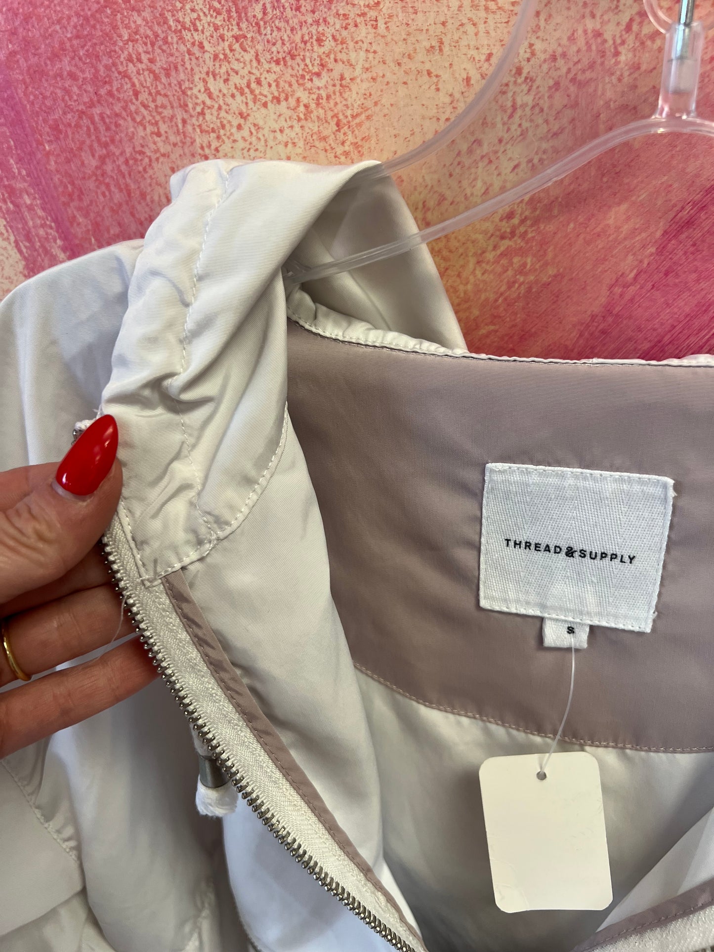 (SMALL) White Windbreaker