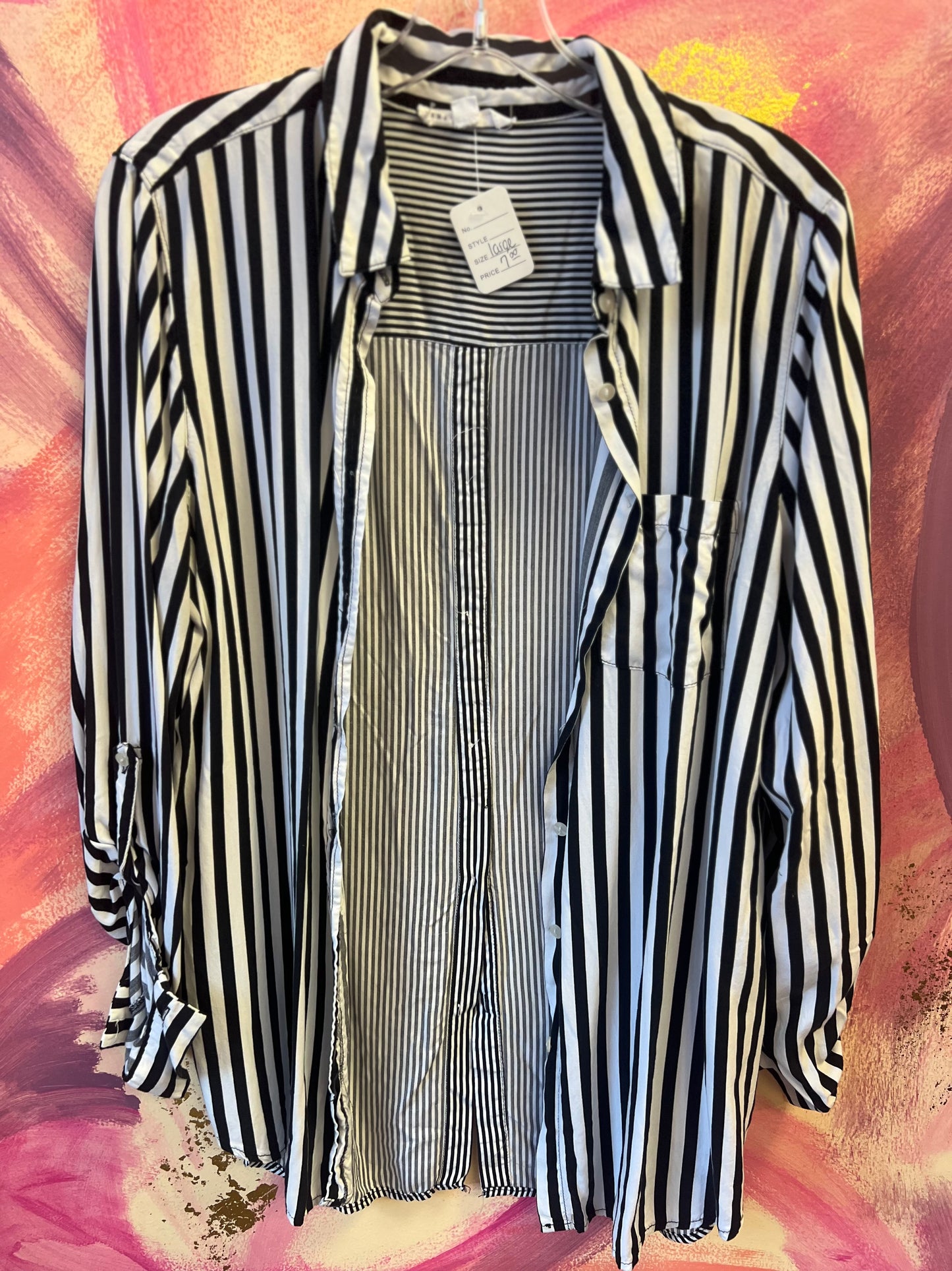 (LARGE) Stripped Button Up