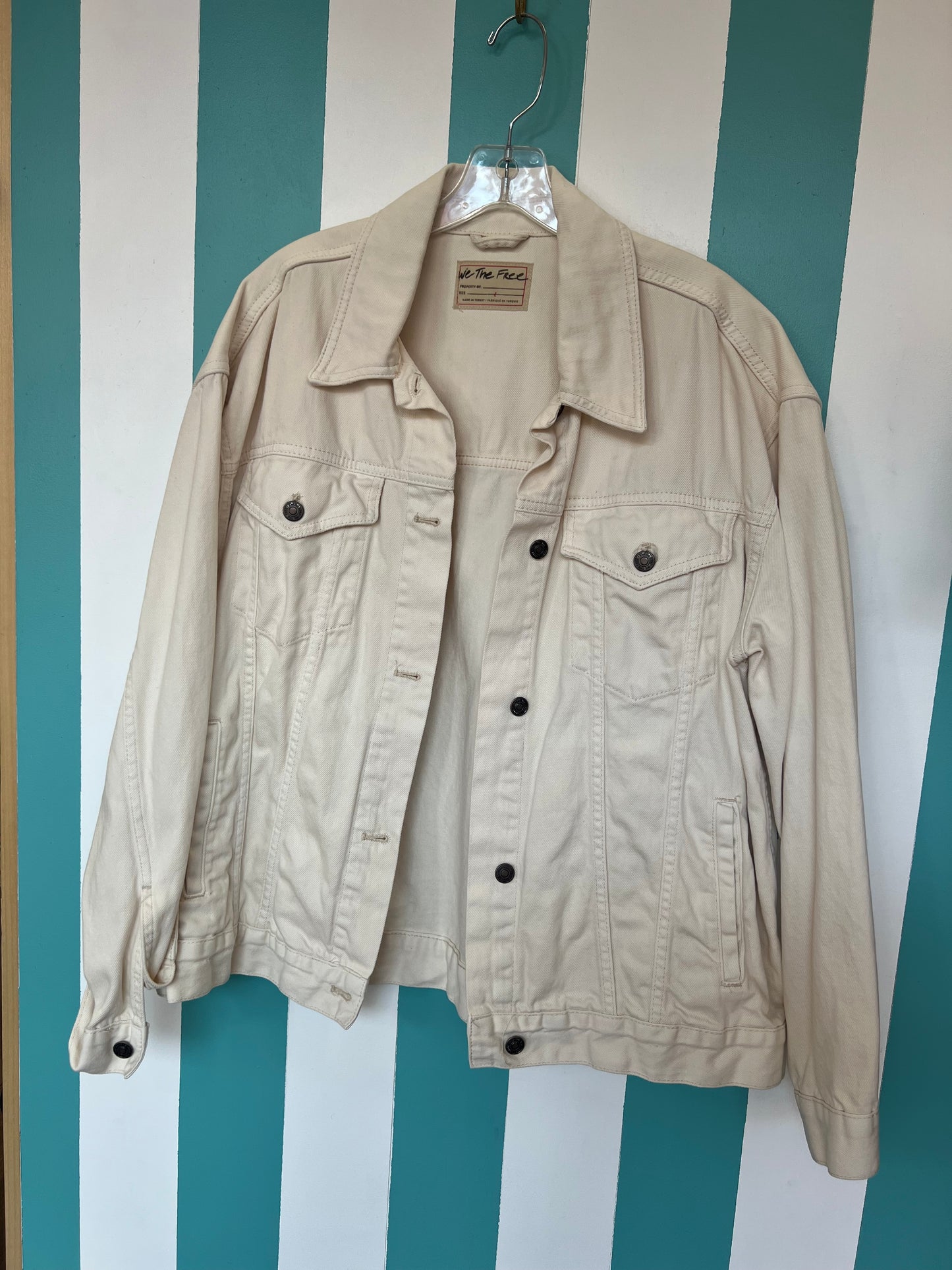 (LARGE) Free People Off white Denim Jacket