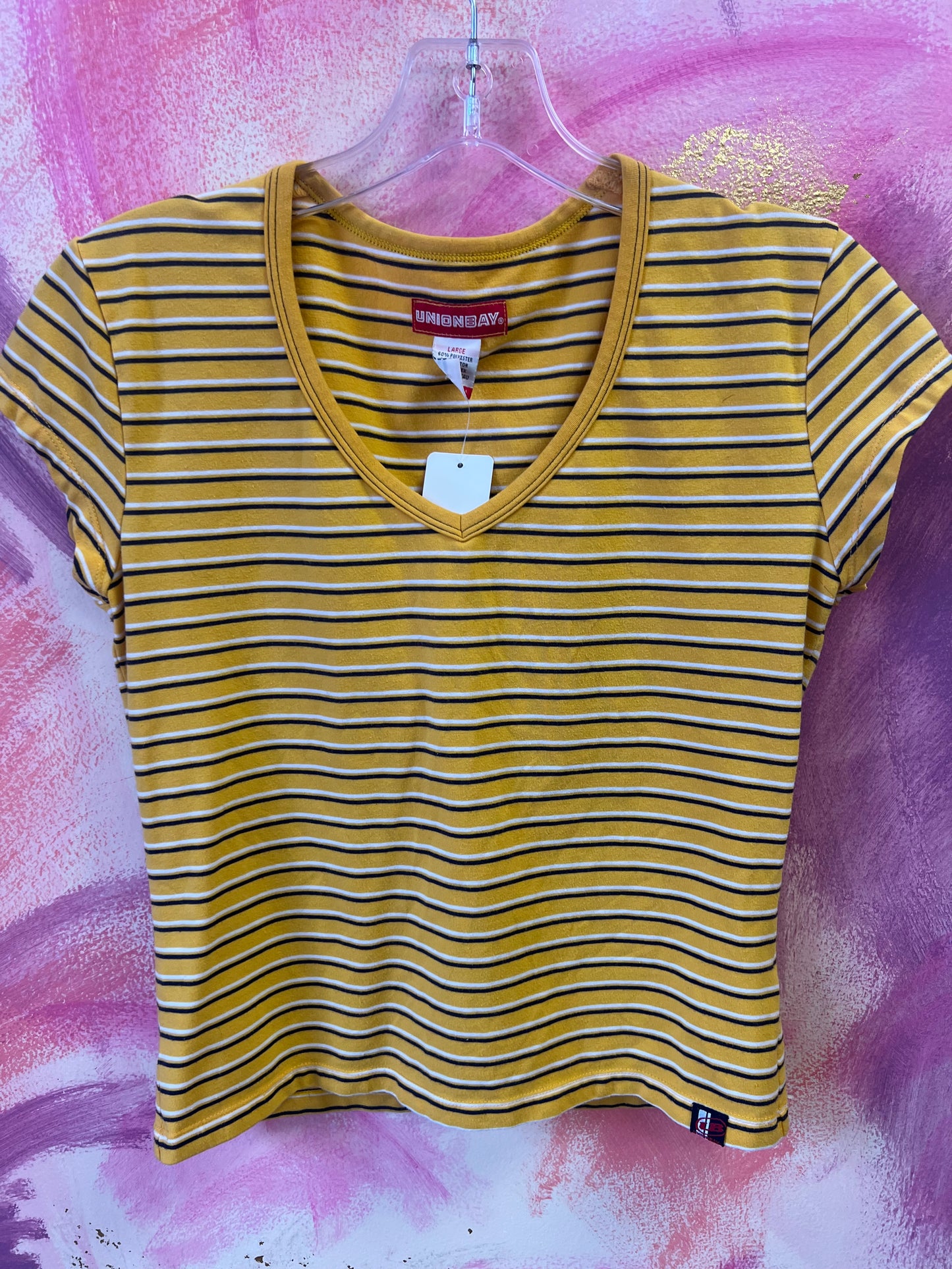 (Large) Stripped Yellow Top