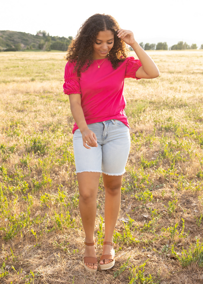 Dark fuchsia top