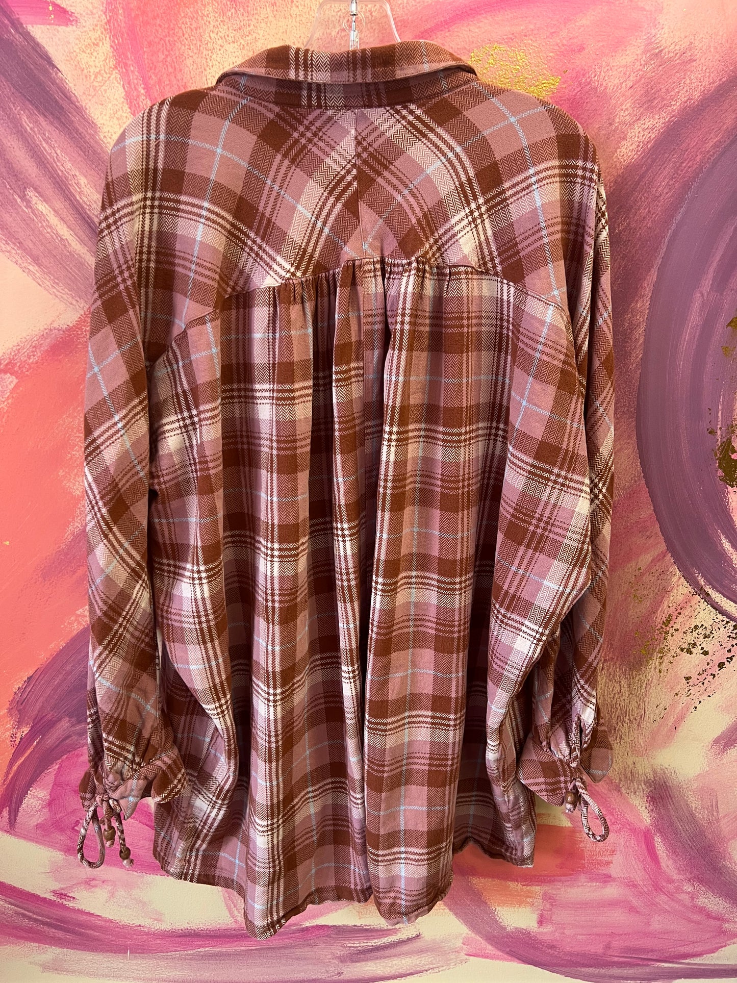 (Medium) Free People Flannel Oversized Tunic