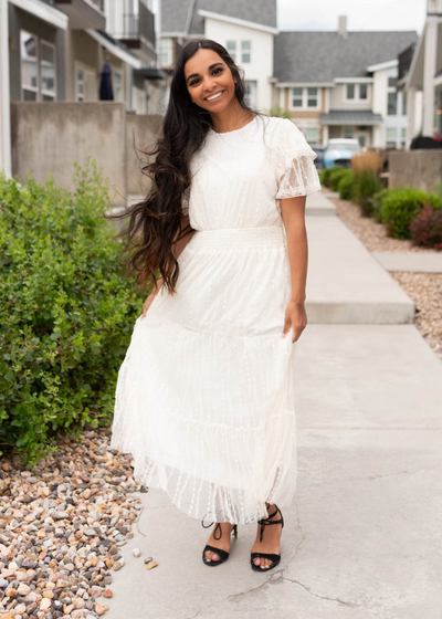 Cream lace dress