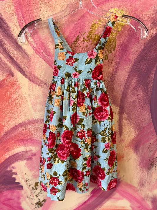 (Size 5) Lacey Lane Blue Floral Dress