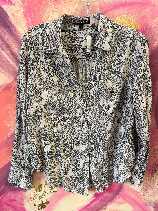 (MEDIUM) Snake Print Blouse