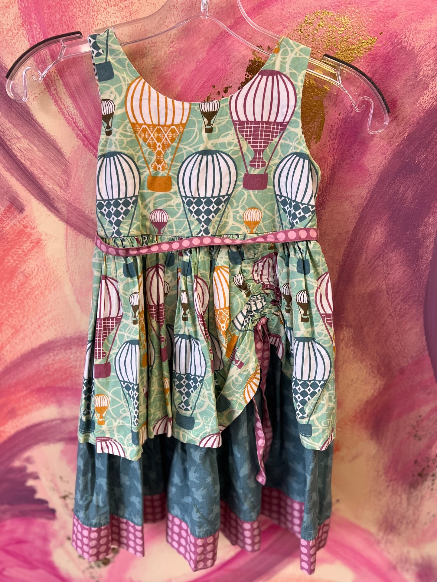 (Size 5) Jelly the Pug Hot Air Balloon Dress