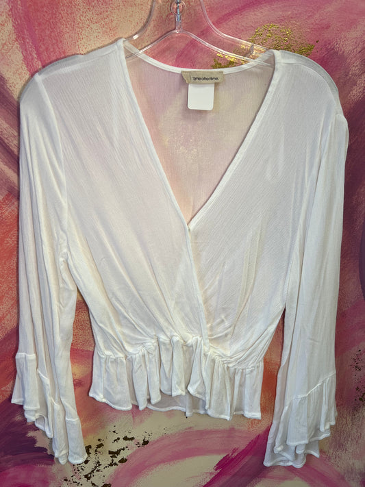 (Small) White Bell Sleeve Top