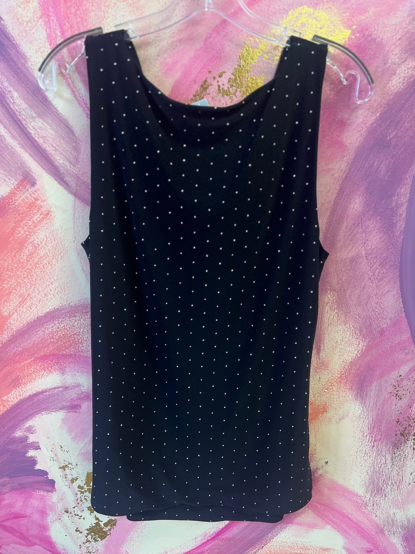 (LARGE)  Wide Neck Sleeveless Top