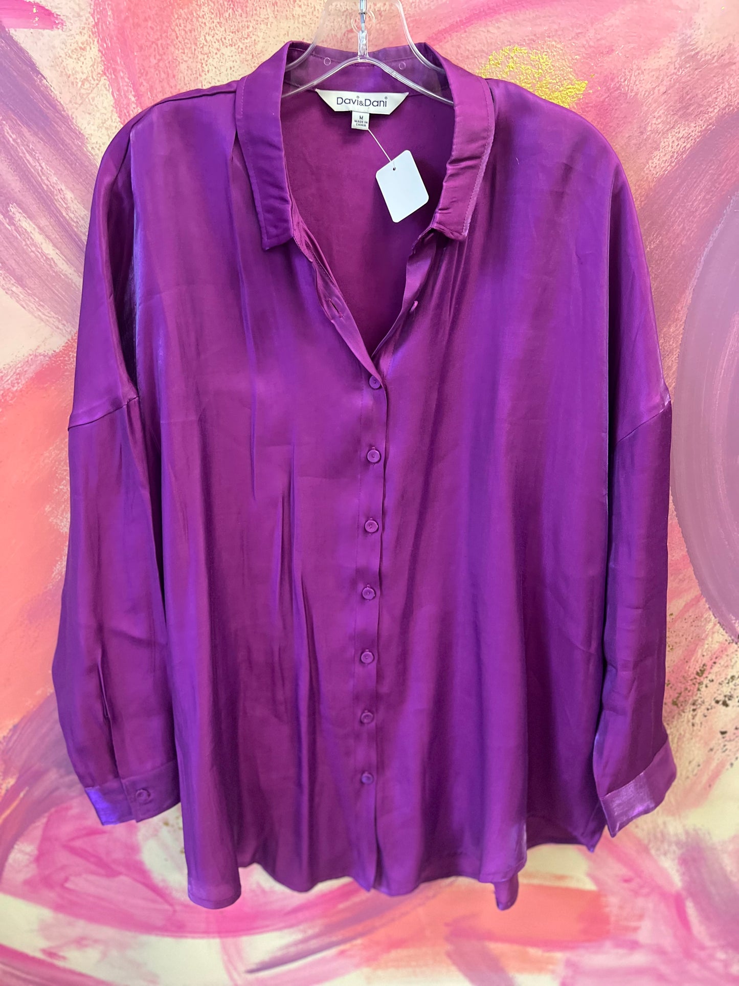 (MEDIUM) Purple Satin Top