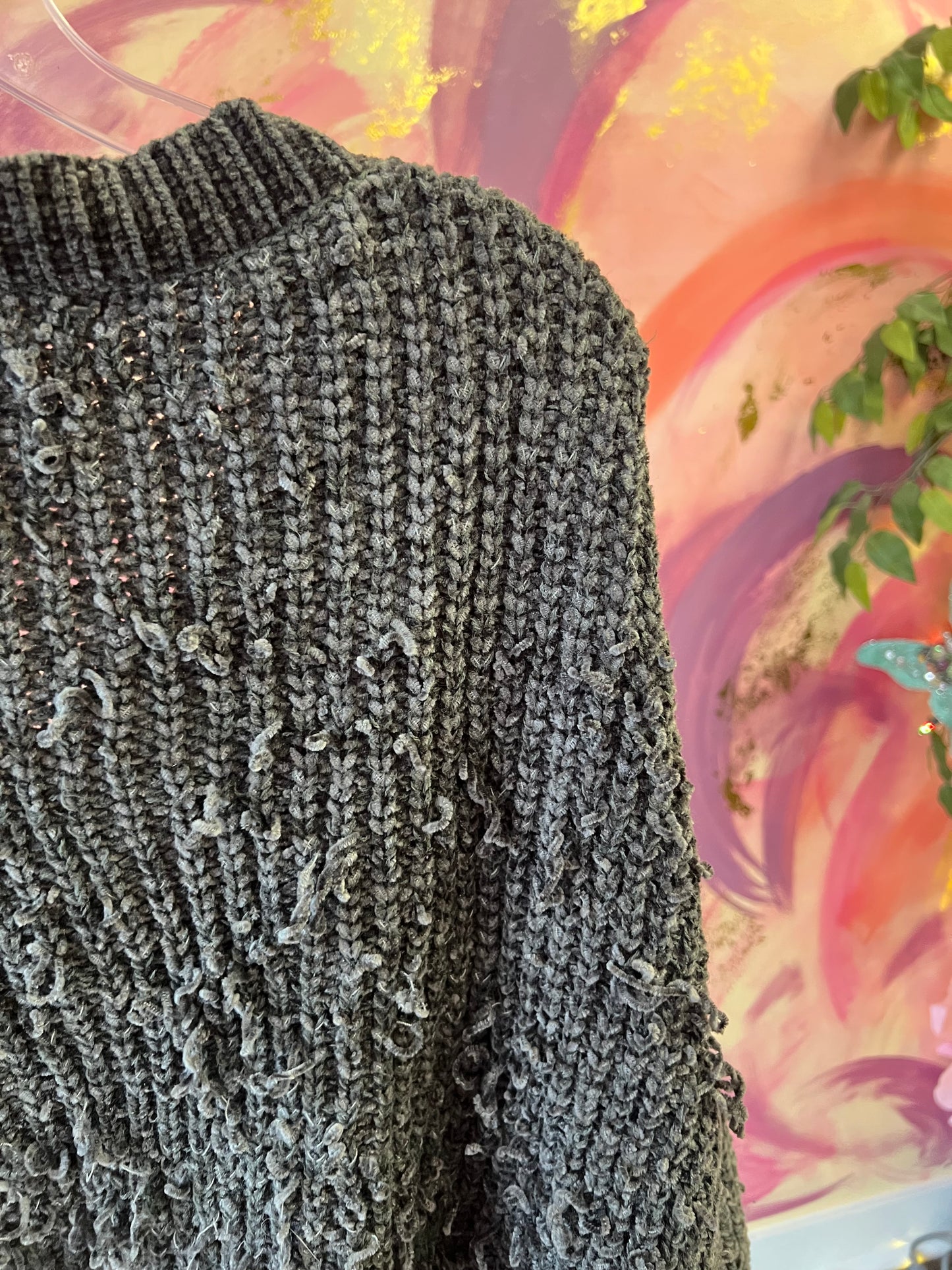 (SMALL) Distressed Slouchy Sweater