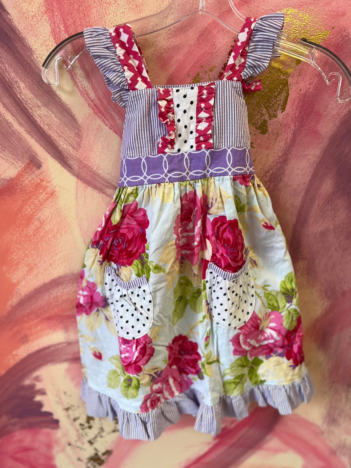 (Size 4-5) Purple Floral Dress