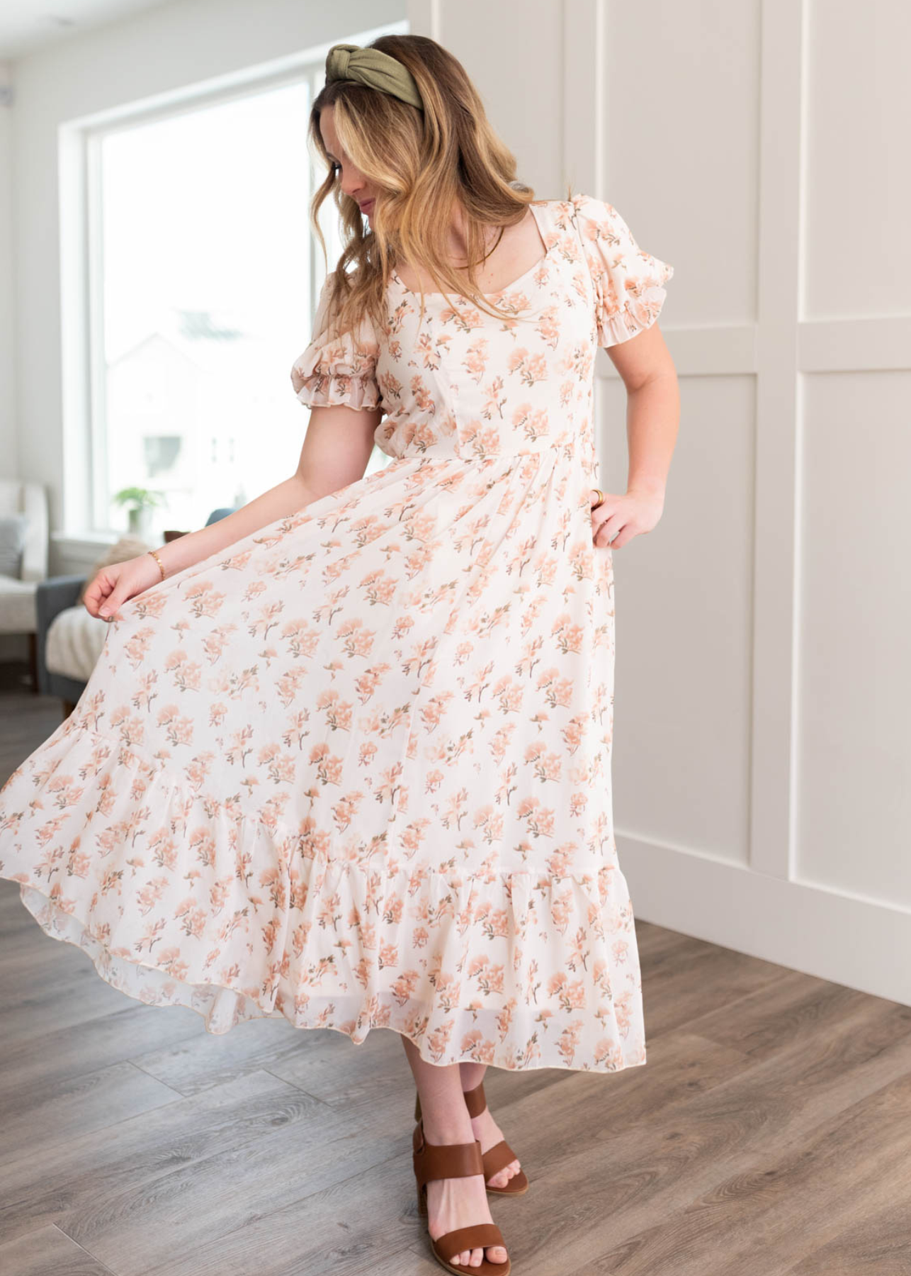 Cream floral dress