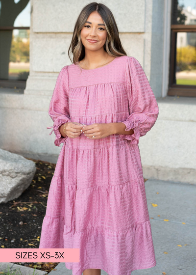 Pink long sleeve dress