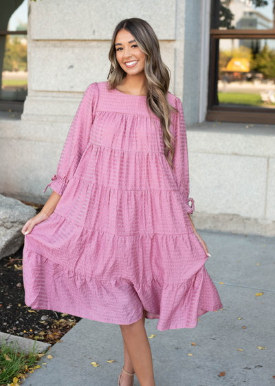 Pink long sleeve dress