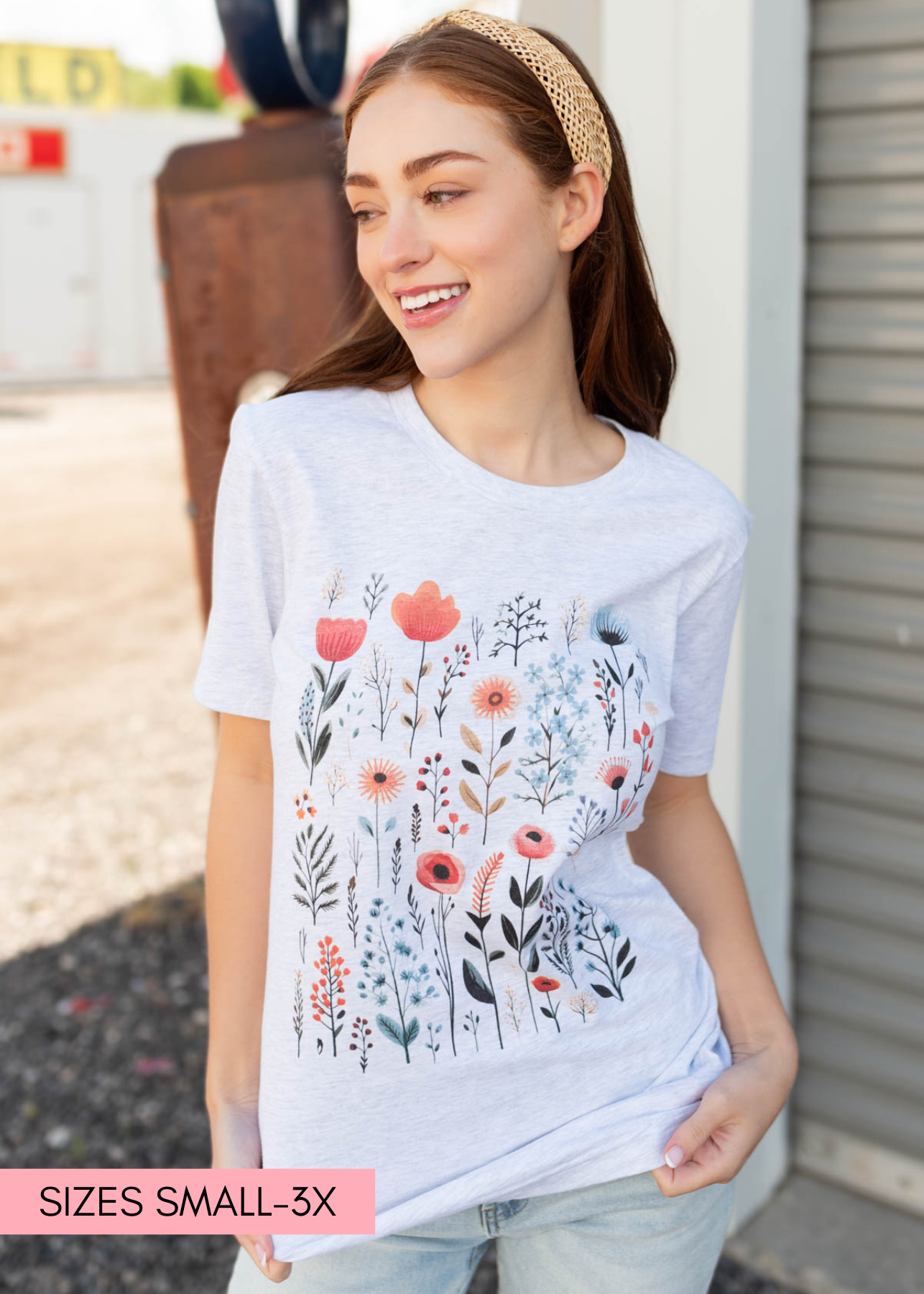 Small multi color wildflower tee