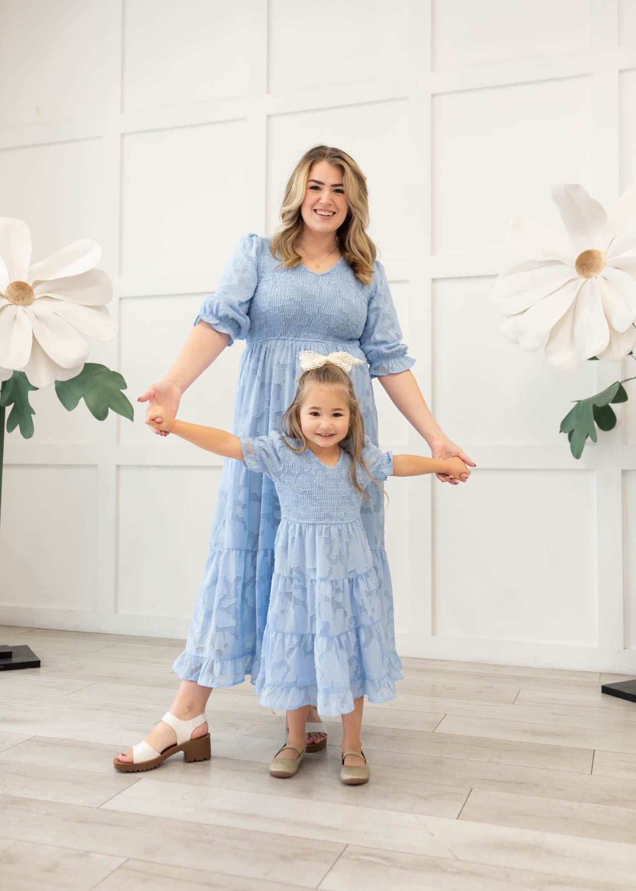 Audra Blue Floral Tiered Dress