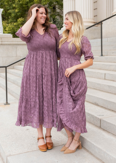 Ava Dusty Lilac Floral Dress