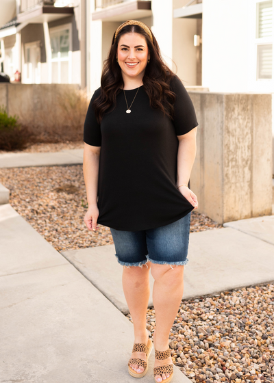 Plus size black top