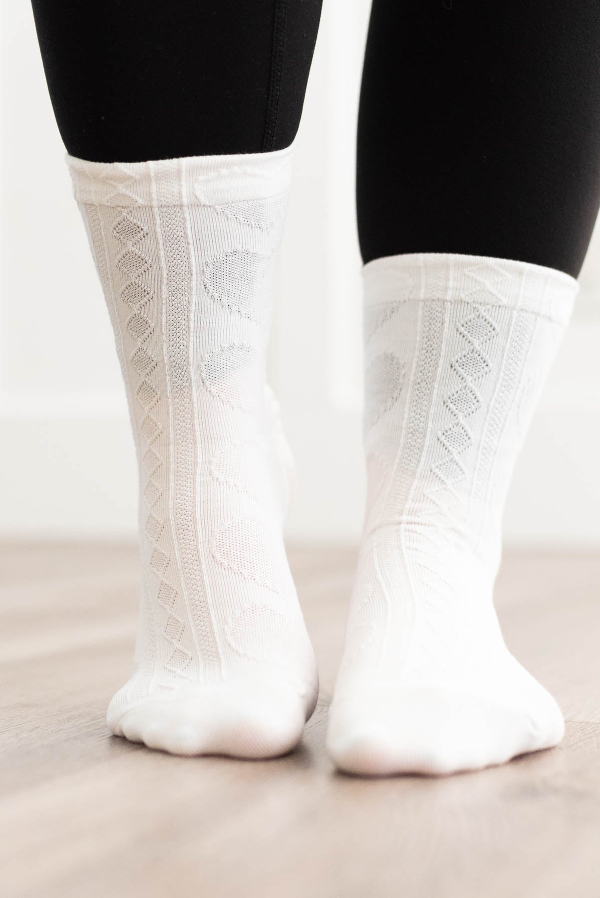 White heart socks