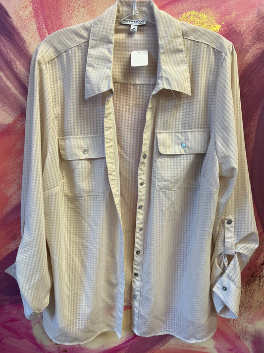 (2X) Cream Button Up