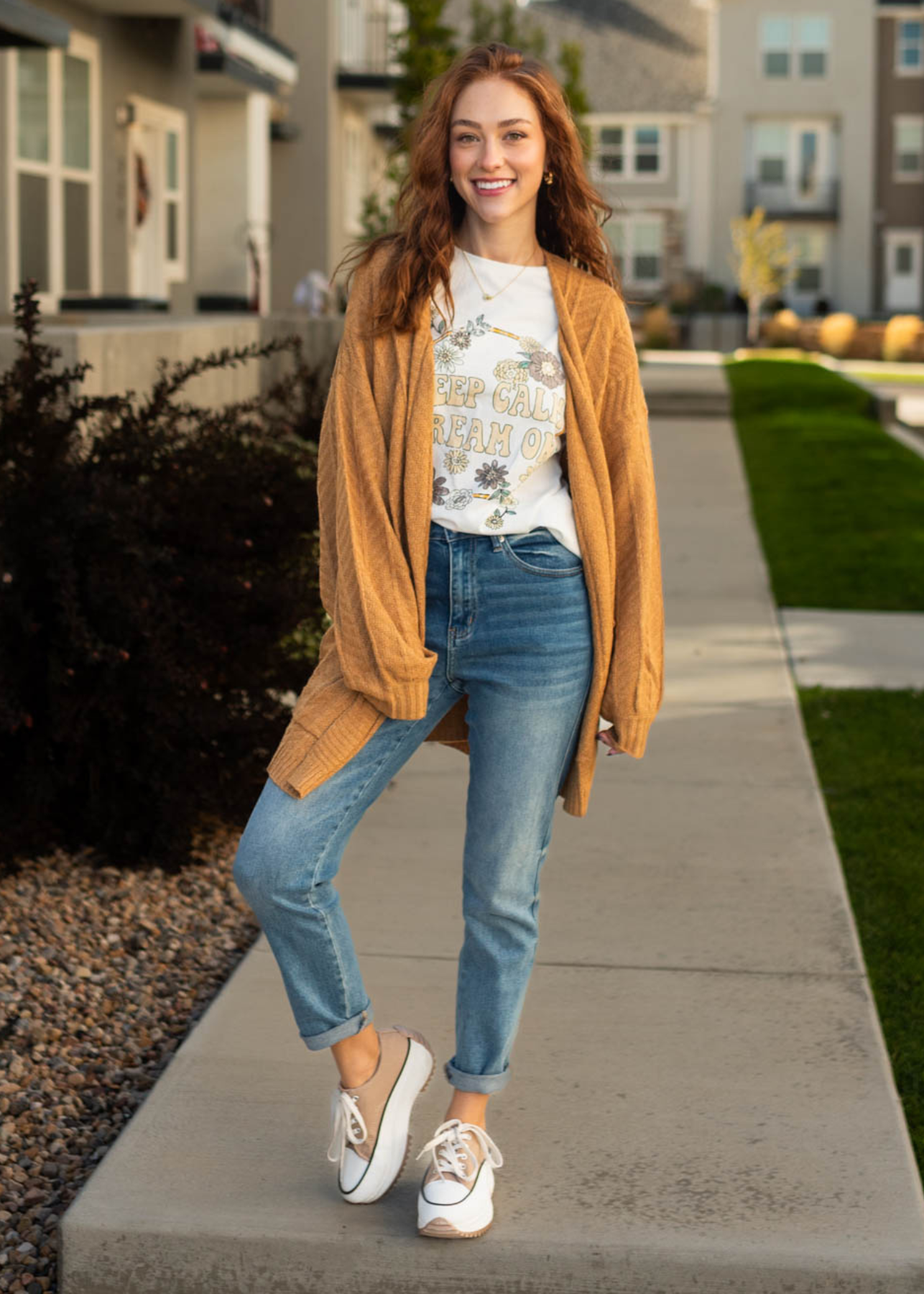 Long sleeve mustard cardigan