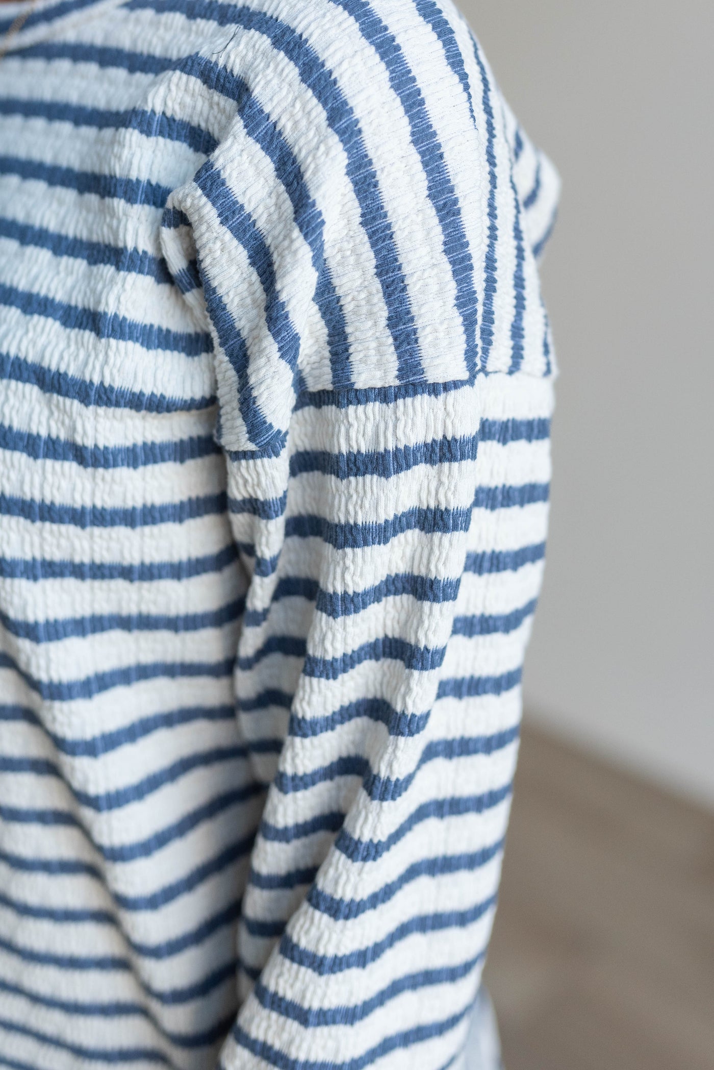 Cheyenne Indigo Stripe Long Sleeve Top