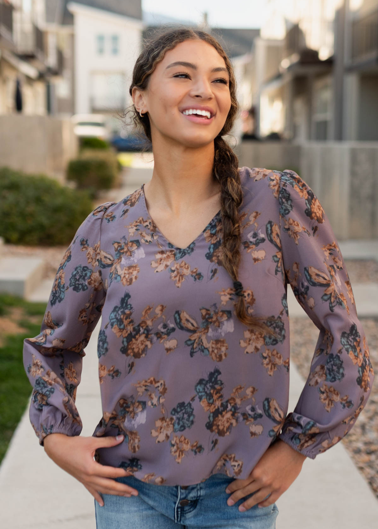 Clarabelle Plum Floral Blouse