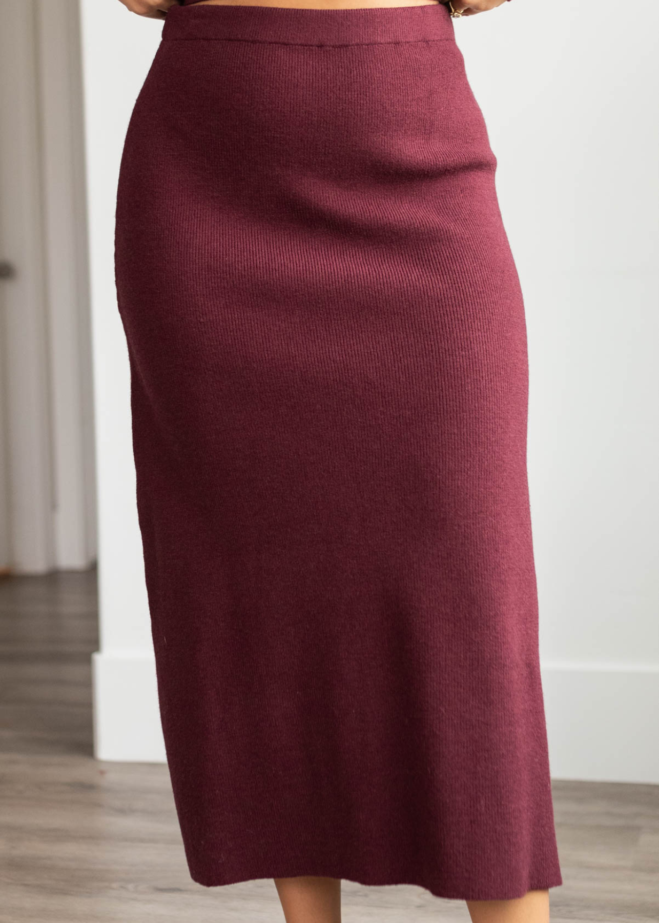 Clarissa Burgundy Knit Skirt