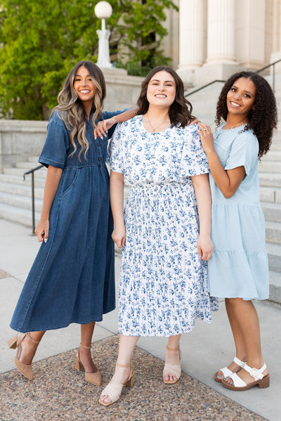 Nina Powder Blue Tiered Dress