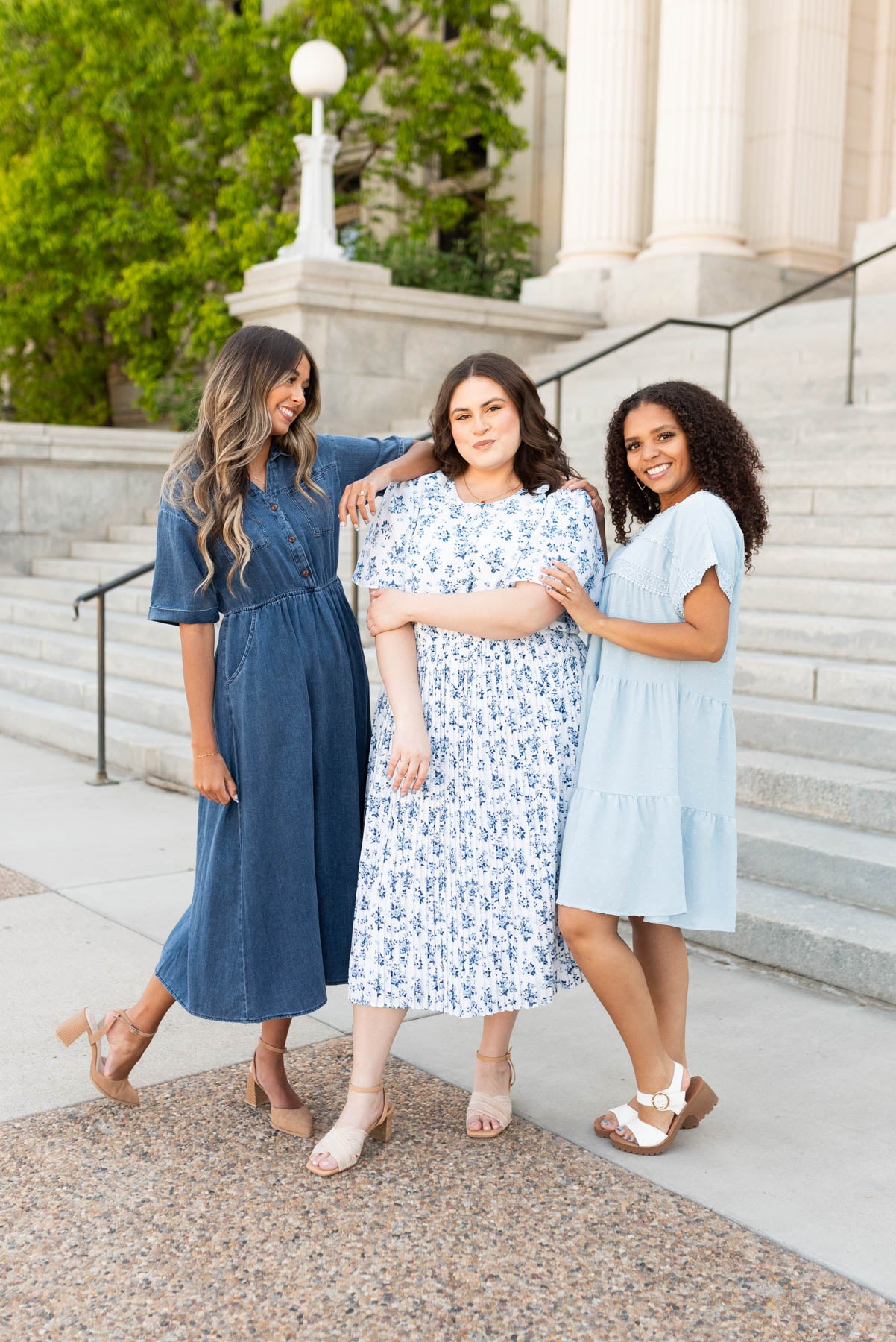 Nina Powder Blue Tiered Dress