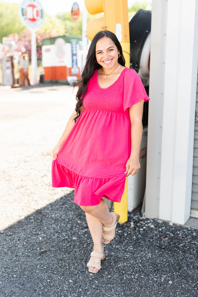 Elise Fuchsia Dress