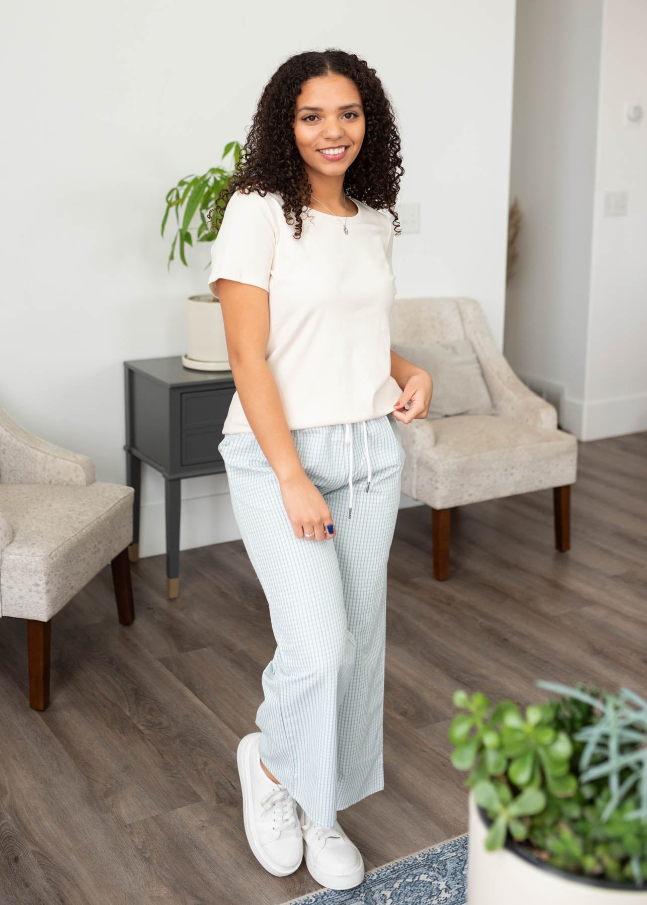 Light blue stripe pants