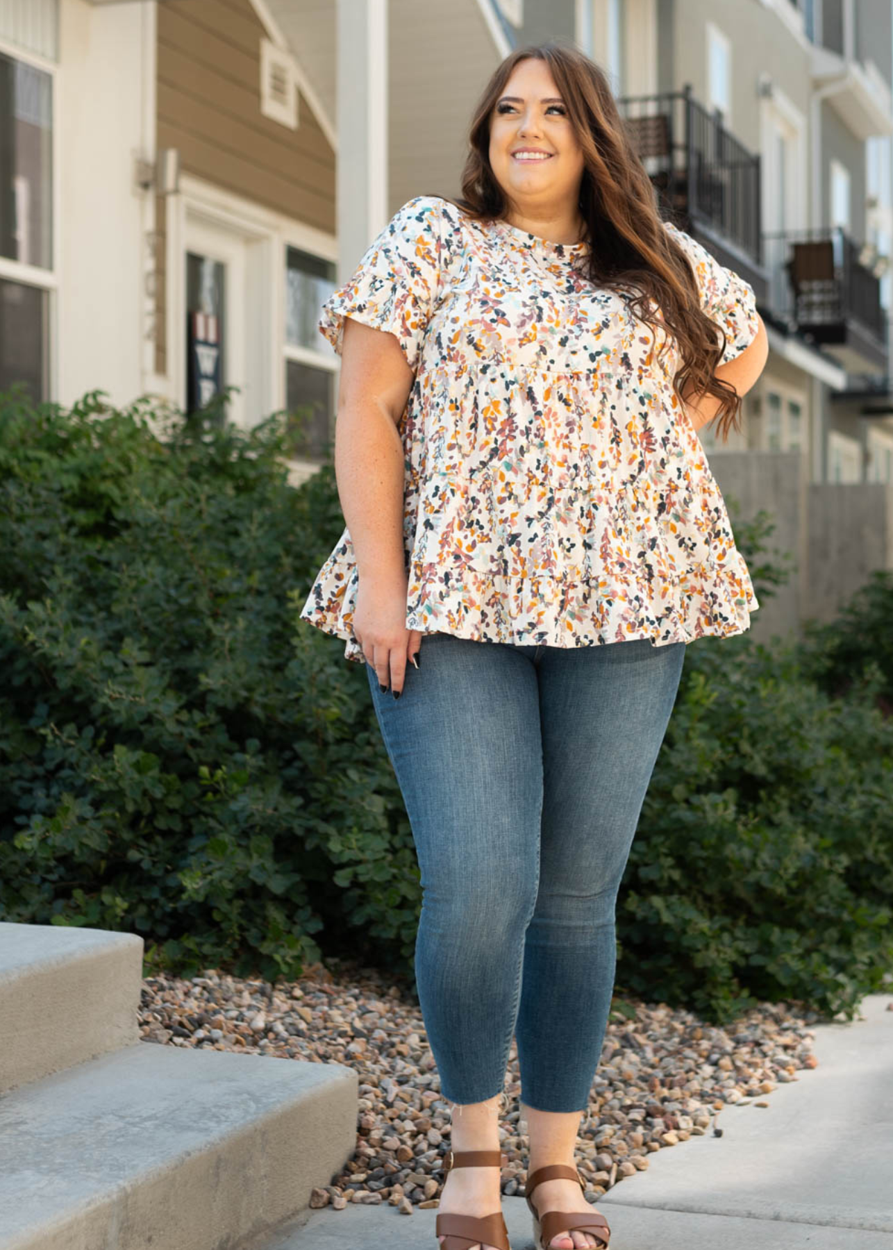 Plus size cream top