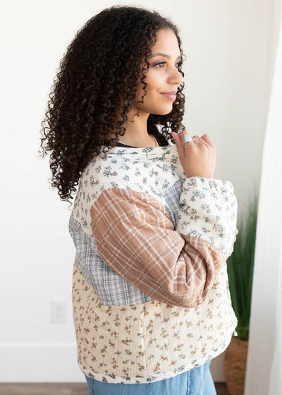 Delia Ivory Pattern Block Jacket