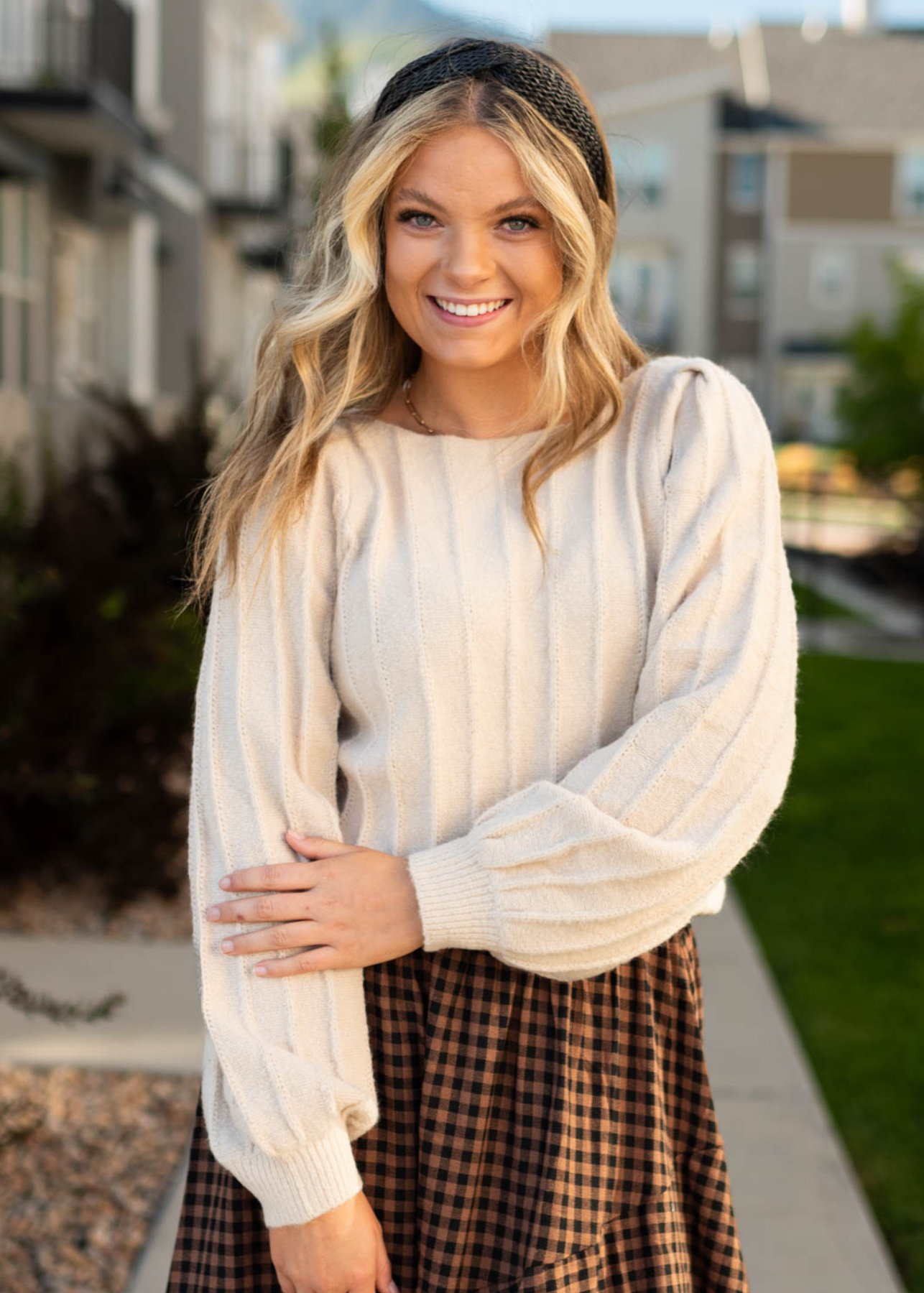 Long sleeve taupe sweater