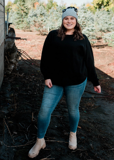 Plus size black sweater